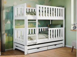 Trivietė vaikiška lova su stalčiais LEA 90x200