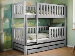 Trivietė vaikiška lova su stalčiais LEA 90x200