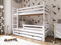 Trivietė vaikiška lova su stalčiais LUK 80x160