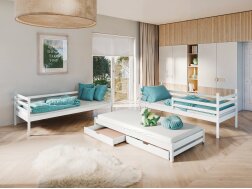 Trivietė vaikiška lova su stalčiais LUK 80x180