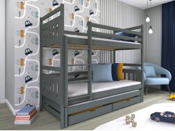 Trivietė vaikiška lova su stalčiais SEWERYN 80x160