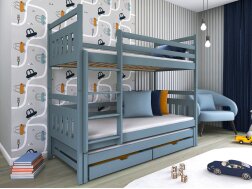Trivietė vaikiška lova su stalčiais SEWERYN 80x200