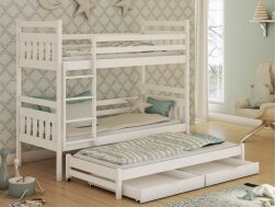 Trivietė vaikiška lova su stalčiais SEWERYN 80x200