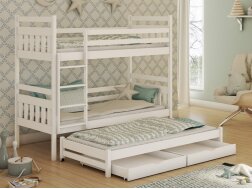 Trivietė vaikiška lova su stalčiais SEWERYN 90x200