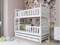 Trivietė vaikiška lova su stalčiais VIKI 80x180