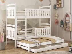 Trivietė vaikiška lova su stalčiais VIKI 90x190