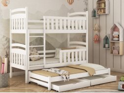 Trivietė vaikiška lova su stalčiais VIKI 90x200