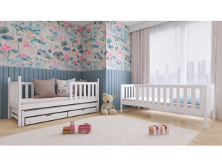 Trivietė vaikiška lova su stalčiais LEA 80x180