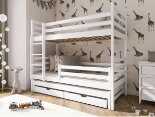 Trivietė vaikiška lova su stalčiais LUK 90x200