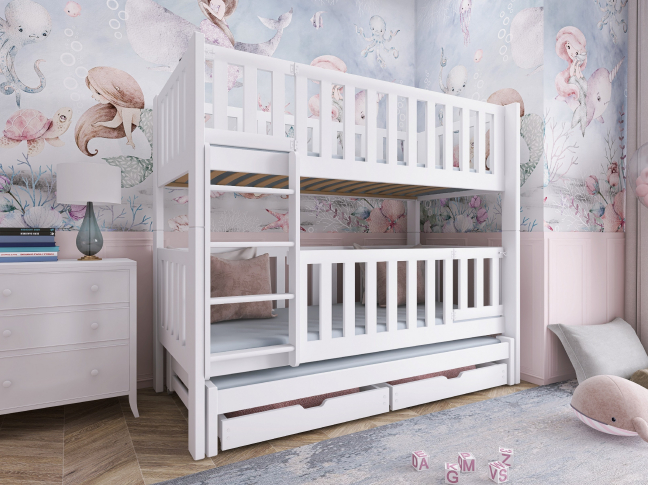 Trivietė vaikiška lova su stalčiais AGATHA 80x180 1