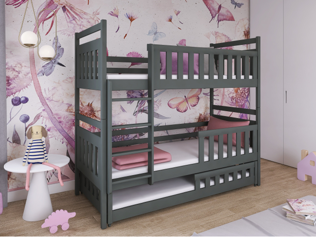 Trivietė vaikiška lova OLIWIA 80x180 3 Trivietė vaikiška lova OLIWIA 80x180 3