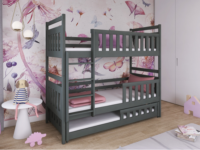 Trivietė vaikiška lova OLIWIA 80x200 3 Trivietė vaikiška lova OLIWIA 80x200 3