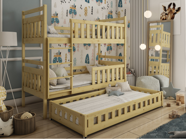 Trivietė vaikiška lova OLIWIA 90x200 3 Trivietė vaikiška lova OLIWIA 90x200 3