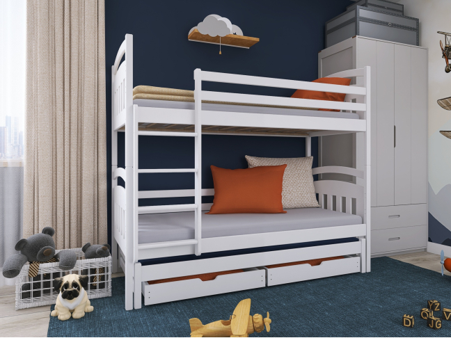 Trivietė vaikiška lova su stalčiais ALAN 80x200 Trivietė vaikiška lova su stalčiais ALAN 80x200