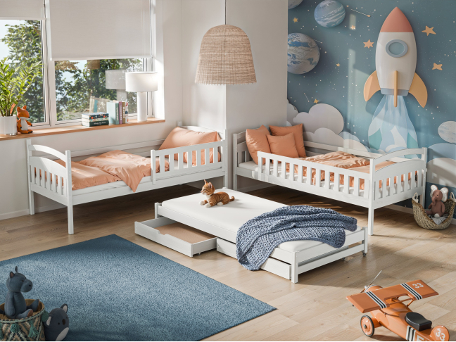 Trivietė vaikiška lova su stalčiais BLANKA 80x160 1 Trivietė vaikiška lova su stalčiais BLANKA 80x160 1