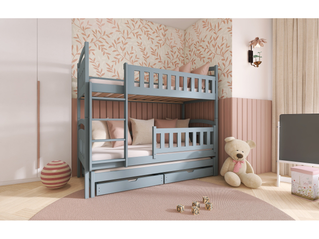 Trivietė vaikiška lova su stalčiais BLANKA 80x160 4 Trivietė vaikiška lova su stalčiais BLANKA 80x160 4