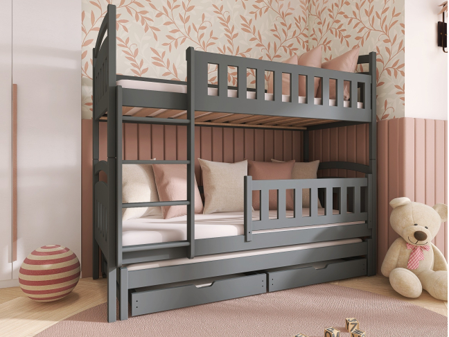 Trivietė vaikiška lova su stalčiais BLANKA 80x180 1