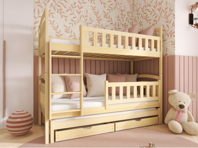 Trivietė vaikiška lova su stalčiais BLANKA 80x200 5 Trivietė vaikiška lova su stalčiais BLANKA 80x200 5