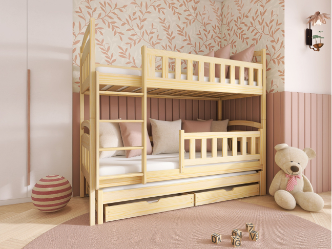 Trivietė vaikiška lova su stalčiais BLANKA 90x200 1 Trivietė vaikiška lova su stalčiais BLANKA 90x200 1