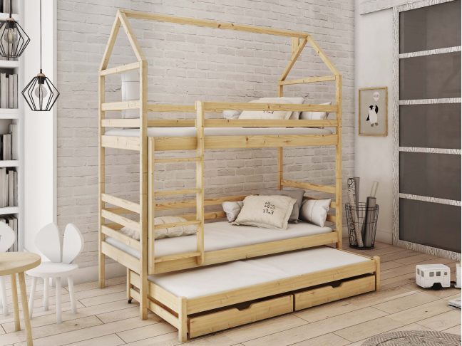 Trivietė vaikiška lova su stalčiais DALIA 80x160 2 Trivietė vaikiška lova su stalčiais DALIA 80x160 2