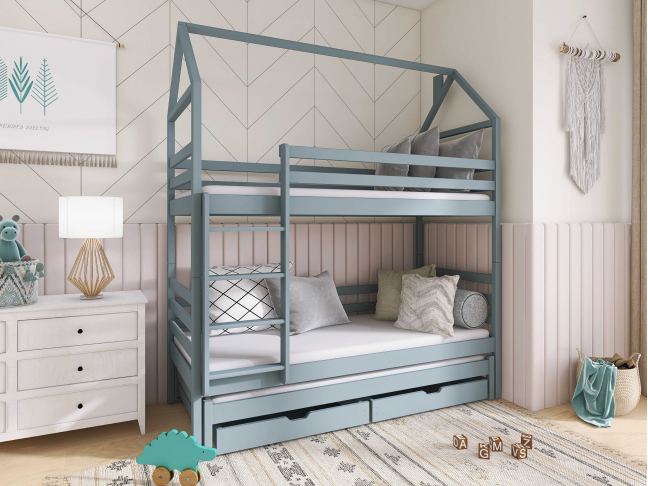 Trivietė vaikiška lova su stalčiais DALIA 80x160 4 Trivietė vaikiška lova su stalčiais DALIA 80x160 4