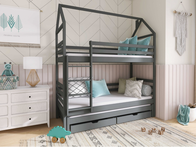 Trivietė vaikiška lova su stalčiais DALIA 80x180 3 Trivietė vaikiška lova su stalčiais DALIA 80x180 3