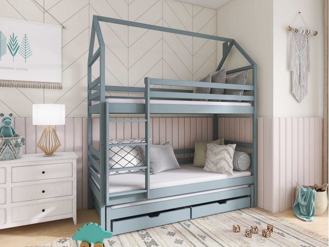 Trivietė vaikiška lova su stalčiais DALIA 80x180 4