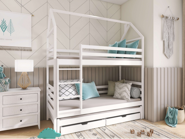 Trivietė vaikiška lova su stalčiais DALIA 80x180 Trivietė vaikiška lova su stalčiais DALIA 80x180