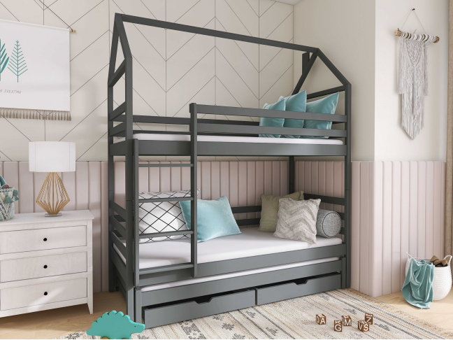 Trivietė vaikiška lova su stalčiais DALIA 80x200 3 Trivietė vaikiška lova su stalčiais DALIA 80x200 3