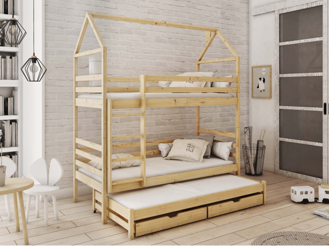 Trivietė vaikiška lova su stalčiais DALIA 80x200 1 Trivietė vaikiška lova su stalčiais DALIA 80x200 1