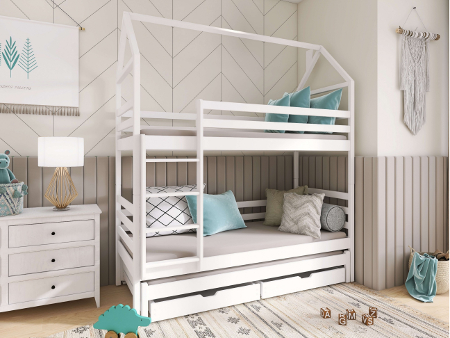 Trivietė vaikiška lova su stalčiais DALIA 90x190