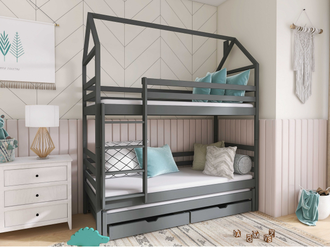 Trivietė vaikiška lova su stalčiais DALIA 90x200 3 Trivietė vaikiška lova su stalčiais DALIA 90x200 3