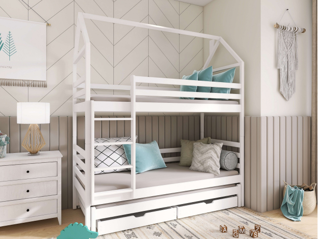 Trivietė vaikiška lova su stalčiais DALIA 90x200 Trivietė vaikiška lova su stalčiais DALIA 90x200