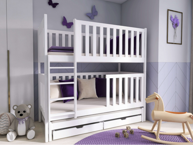 Trivietė vaikiška lova su stalčiais EMILKA 80x180 1