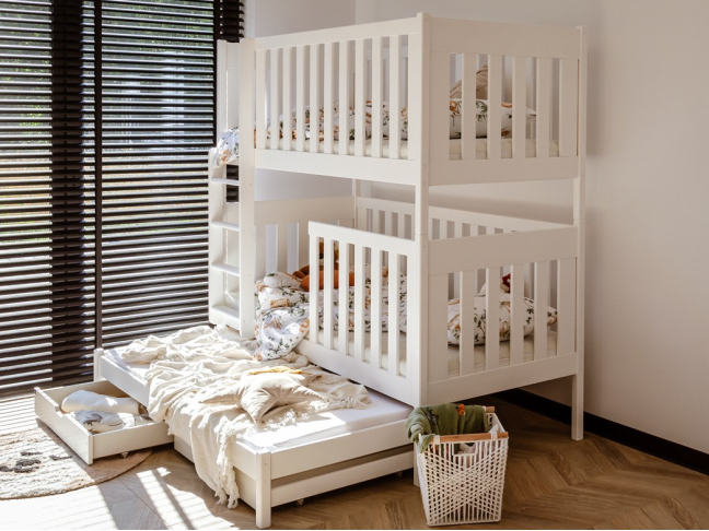 Trivietė vaikiška lova su stalčiais EMILKA 80x180