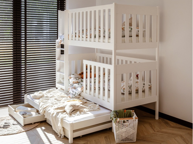 Trivietė vaikiška lova su stalčiais EMILKA 80x200 1 Trivietė vaikiška lova su stalčiais EMILKA 80x200 1