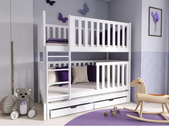 Trivietė vaikiška lova su stalčiais EMILKA 90x190 1