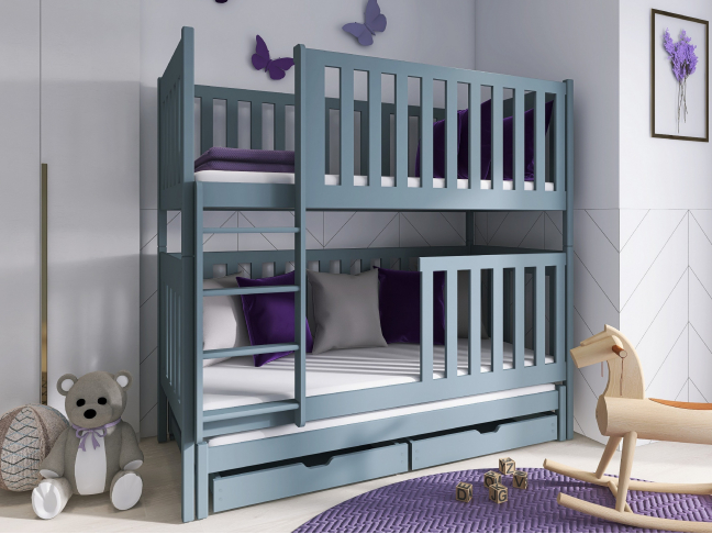 Trivietė vaikiška lova su stalčiais EMILKA 90x190 3 Trivietė vaikiška lova su stalčiais EMILKA 90x190 3