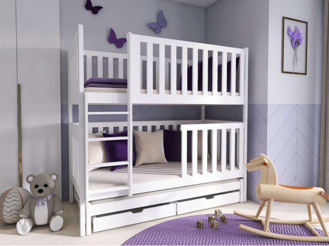 Trivietė vaikiška lova su stalčiais EMILKA 90x200 1 Trivietė vaikiška lova su stalčiais EMILKA 90x200 1