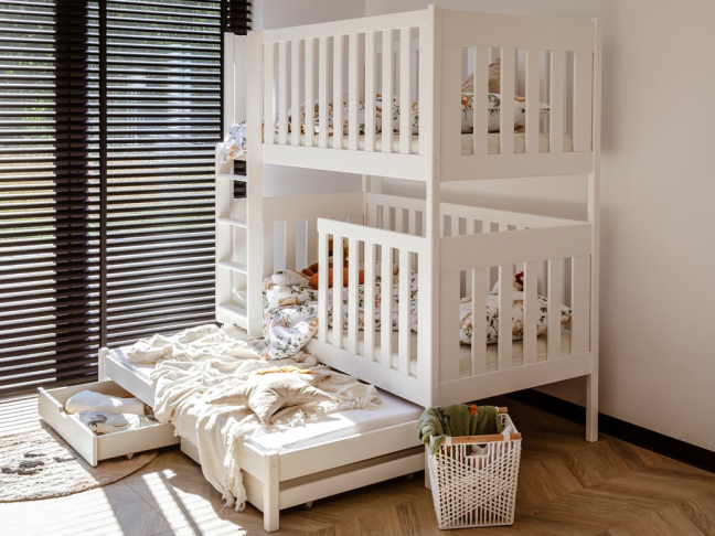 Trivietė vaikiška lova su stalčiais EMILKA 90x200 Trivietė vaikiška lova su stalčiais EMILKA 90x200