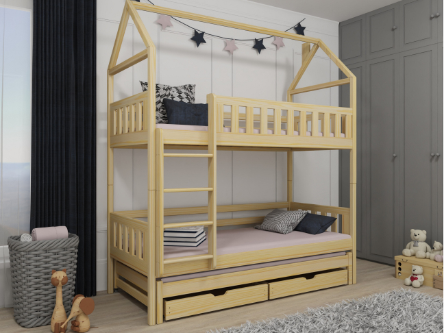 Trivietė vaikiška lova su stalčiais IGA 80x160 4 Trivietė vaikiška lova su stalčiais IGA 80x160 4