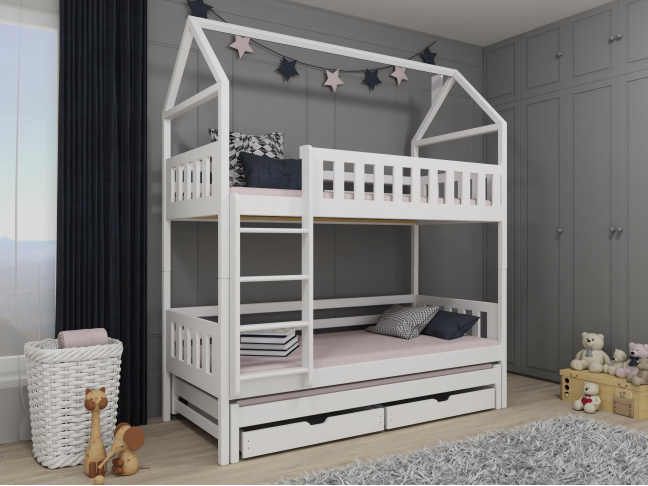 Trivietė vaikiška lova su stalčiais IGA 80x200 Trivietė vaikiška lova su stalčiais IGA 80x200