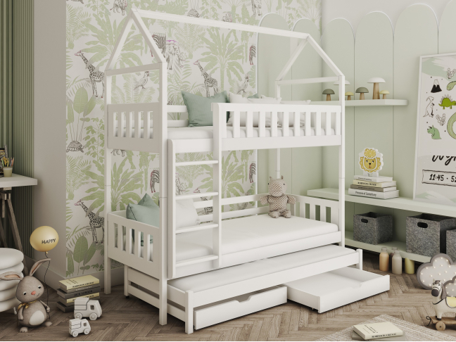 Trivietė vaikiška lova su stalčiais IGA 90x200 1 Trivietė vaikiška lova su stalčiais IGA 90x200 1