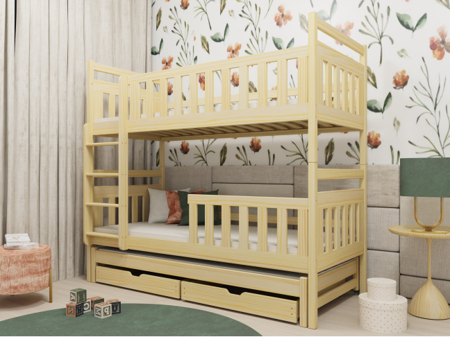 Trivietė vaikiška lova su stalčiais KLARA 80x160 5 Trivietė vaikiška lova su stalčiais KLARA 80x160 5