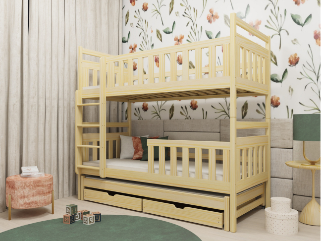Trivietė vaikiška lova su stalčiais KLARA 80x180 5 Trivietė vaikiška lova su stalčiais KLARA 80x180 5