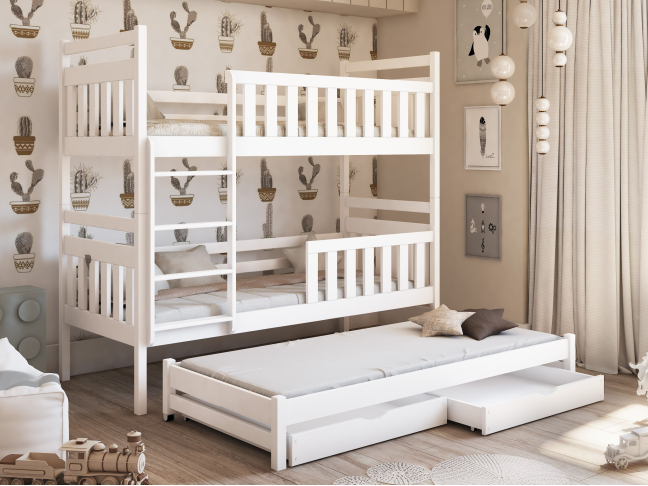 Trivietė vaikiška lova su stalčiais KLARA 80x180 1