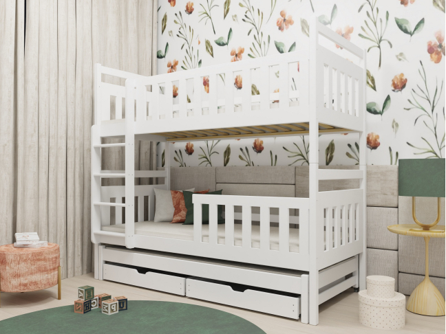 Trivietė vaikiška lova su stalčiais KLARA 80x200 Trivietė vaikiška lova su stalčiais KLARA 80x200