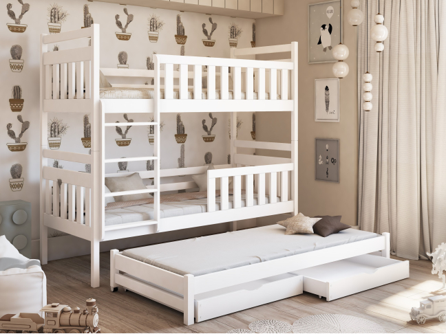 Trivietė vaikiška lova su stalčiais KLARA 80x200 1 Trivietė vaikiška lova su stalčiais KLARA 80x200 1
