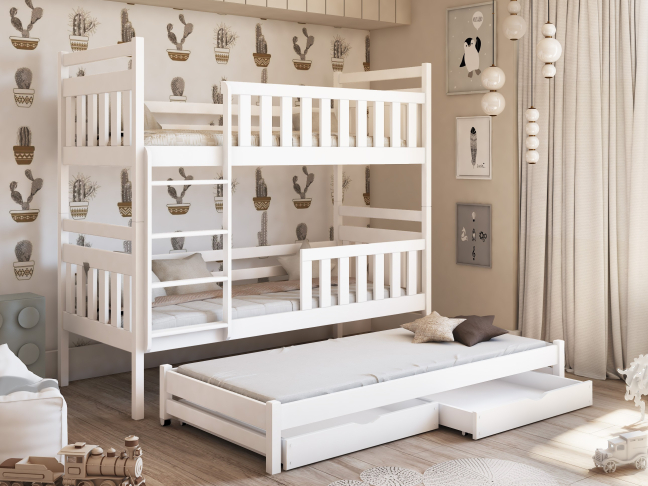 Trivietė vaikiška lova su stalčiais KLARA 90x200 1