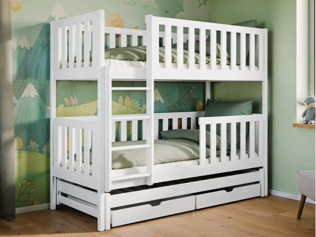 Trivietė vaikiška lova su stalčiais LEA 80x200 2 Trivietė vaikiška lova su stalčiais LEA 80x200 2